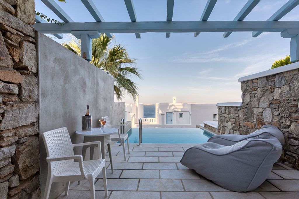 Premium Aegean Room with Private Pool and Partial Sea View